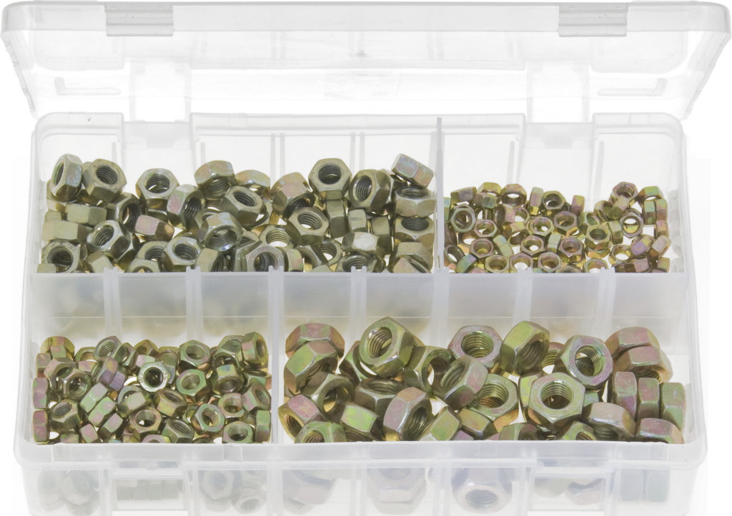 Assorted metric fine nuts zinc plated