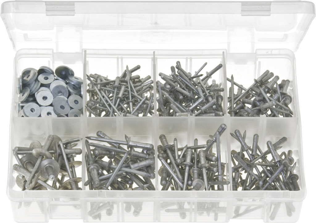 Assorted aluminium rivets with washers AB48N 501672012034
