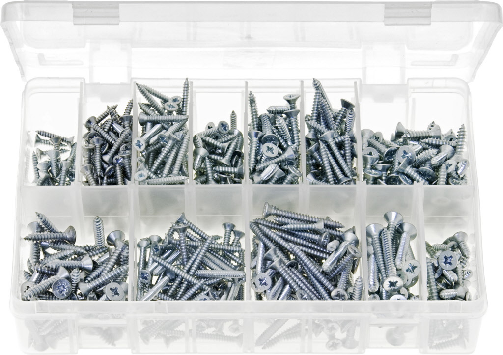 Assorted pozi countersunk self tapping screws bzp AB63N 501672012044