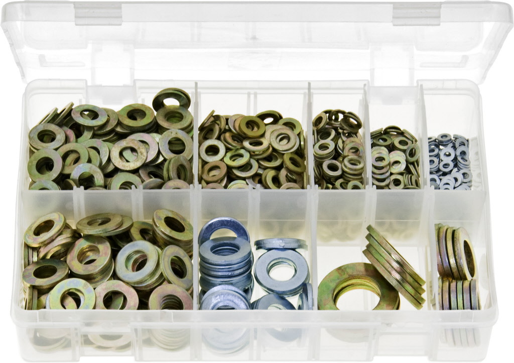 Assorted metric heavy duty flat washer (FORM A) zinc plated