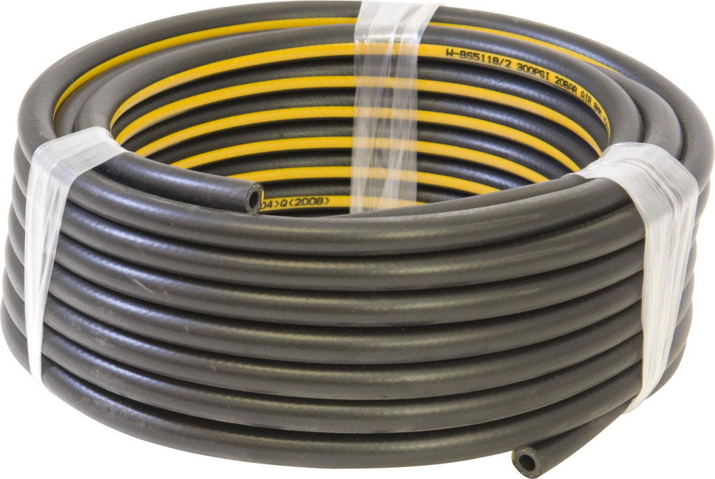 13mm Rubber Air line hose / yellow stripe